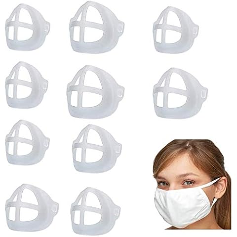 3D Mas_k Bracket Inner Support Frame Wearing Cool Bracket Keep Fabric off Mouth More Space for Comfortable Breathing Washable Reusable Translucent 10 Pack Cover