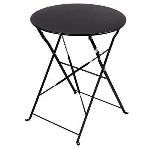 Grand patio Premium Frame Patio Bistro Set, Folding Outdoor Patio Furniture Sets, 3-Piece Patio Set of Folding Patio Table and Chairs, Black