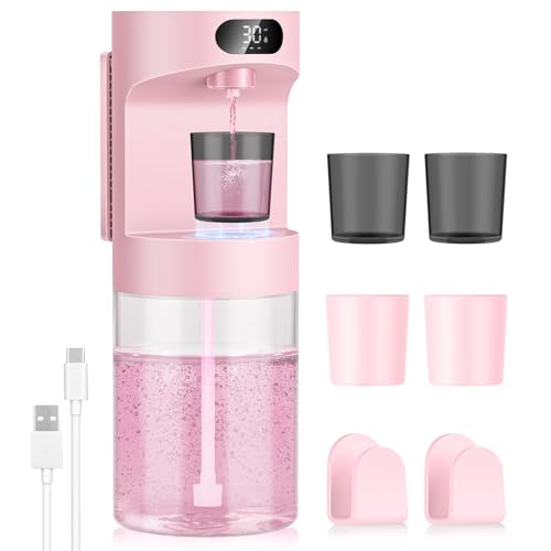 Image of Automatic Mouthwash Dispenser for Bathroom,20.29 oz Touchless Electric Mouth Wash Dispensers Bathroom Accessories Set with 4 Magnetic Cups,4 Modes Wall Mounted Mouth Wash Dispenser for Home