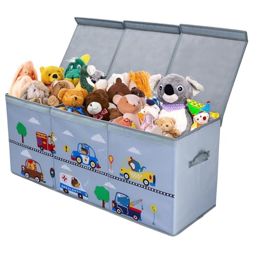 decalsweet Caja de Juguete Extra Grande con Tapa Abatible, Caja Almacenaje Oxford Plegable con Asa para Niños Niñas, Baúl...