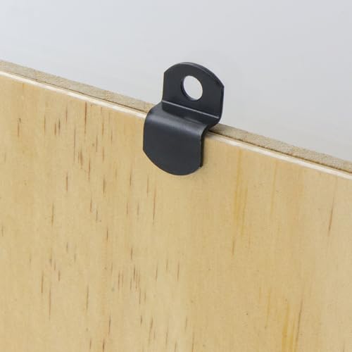 Image of T Tulead Black Offset Canvas Clips 1 /4 inch Single Hole Mirror Clip Iron Offset Clip for Picture Framing 20PCS with Screws