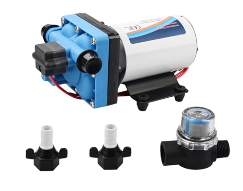 Image of 0 60 12V DC Self-Priming RV Water Pump with Silent Operation and Automatic Stop /Start - 5.5 GPM Flow