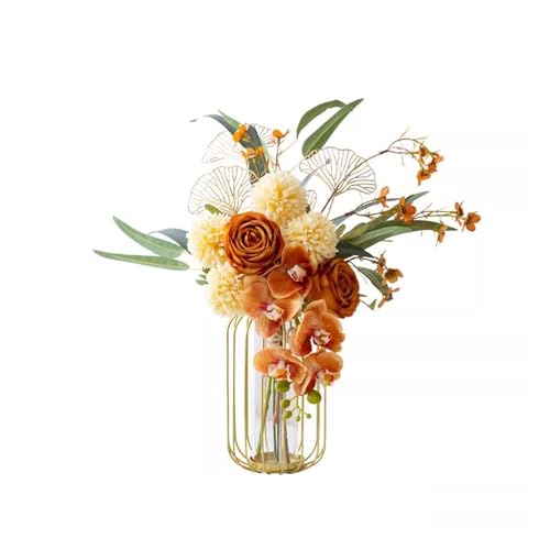 屋外の偽の花ランタンボトルライトラグジュアリーフローラルシミュレーションフラワーオーナメントリビングルームコーヒーテーブルブーケ装飾屋外人工花