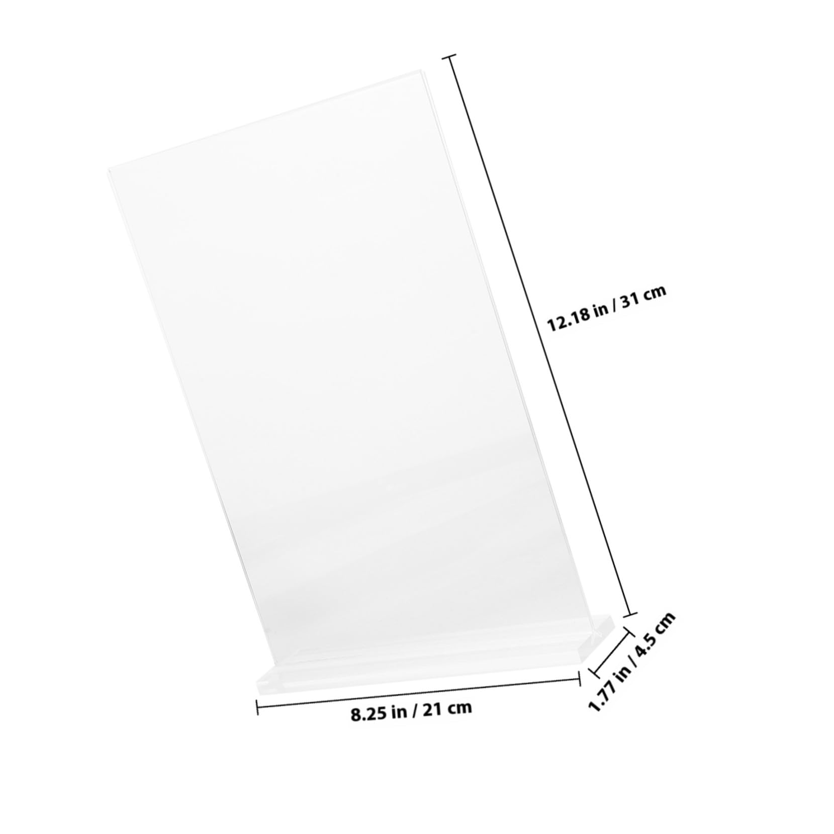 jojofuny Porta Letreros Acrílico A4 de Pie 5 Piezas para Mesa | Doble Cara, Base Estable, Fácil de Limpiar, Uso en Tiendas y Restaurantes, Diseño Elegante y Versátil