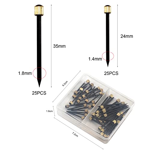 Image of 50 Pcs Picture Hanging Nails Hangers Brass Head Black Nails Pins for Hanging Picture Photo Frame
