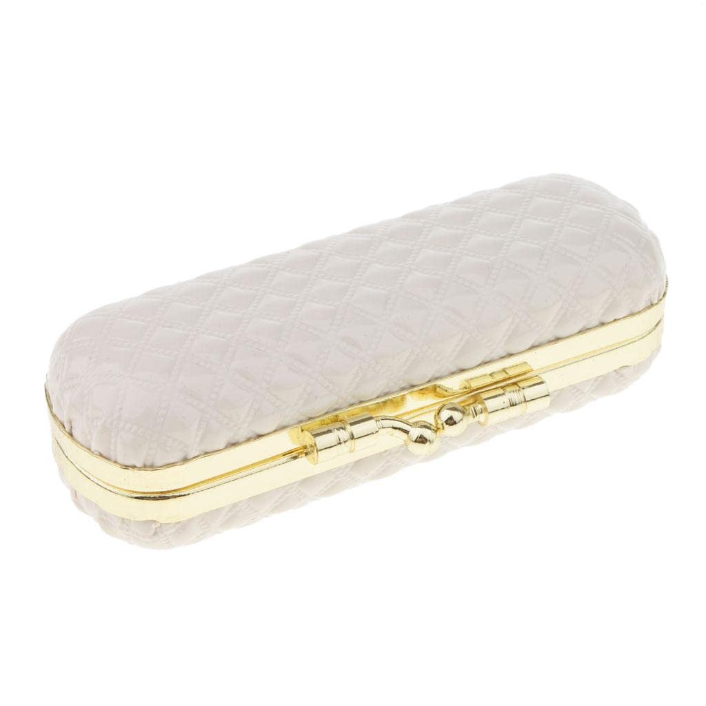 Estuche de piel para pintalabios, brillo de labios, caja de almacenamiento, soporte para bálsamo con espejo, color negro, Juego de 10 (beige), as described, Como descripción