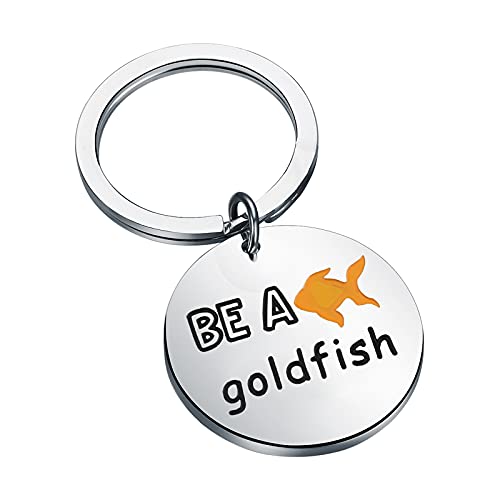 Porte-clés Be A Goldfish cadeau inspirant en métal taille medium