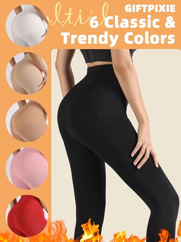Fleece Lined Tights for Women, Opaque Thermal Pantyhose, Thick Stretch Winter Leggings in Classic Colors3