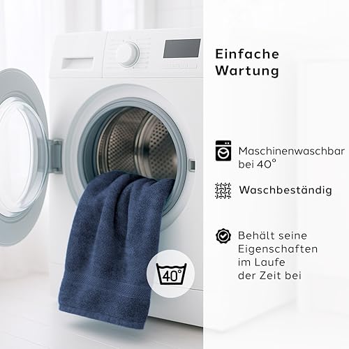 Caleffi Handtücher Set 3-teilig 55x105 cm, 100% Baumwolle, Indigo – Ansicht 6