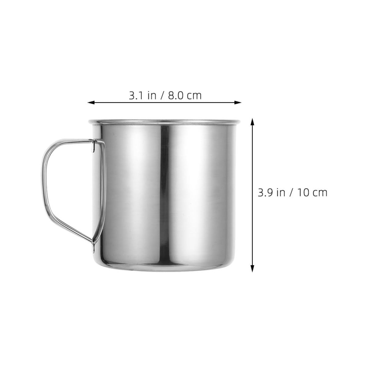 Unomor 2Pcs Stainless Steel Camping Mugs Outdoor Coffee Cups with Handle for Tea Hiking Backpacking Picnic Campfire Stainless Steel Design