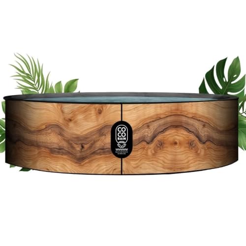 Coco Bain Piscine Aruba - Piscine Hors Sol 250cm de diamètre - 2700Litres - Imitation Bois Véritable