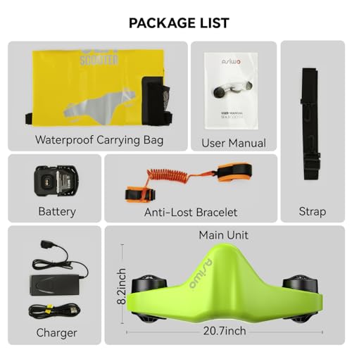 Image of Asiwo Underwater Scooter, Sea Scooter Dual Motors with Action Camera Mount for Kids /Adults, Water Scooter 40M Waterproof for Scuba Diving Snorkeling Pool Sea Adventures