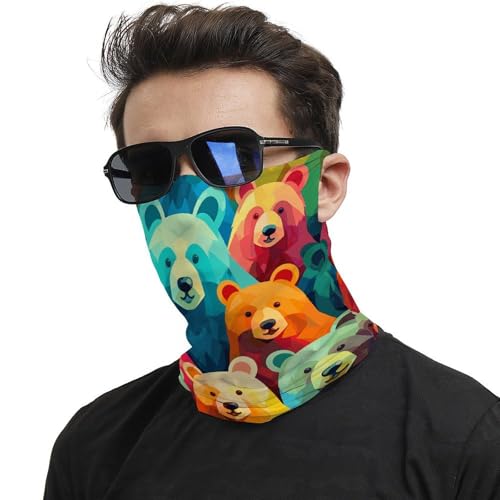 Neck Gaiter Face Mask Multifunctional Colorful Flowers Butterflies Print Uv Mask Face Cover for Sun Protective2