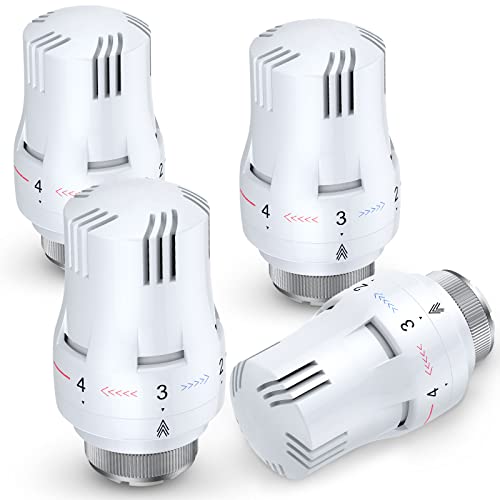YGiTK - Cabezal de radiador de termostato, 4 piezas TRV M30 x 1.5 pulgadas, cabezal de válvula de radiador inteligente, cabezal de válvula de termostato de radiador para el hogar, oficina, dormitorio Cover