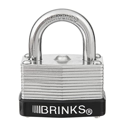 BRINKS - 40mm Laminated Steel Keyed and Warded Padlock - Chrome Plated with Hardened Steel Shackle