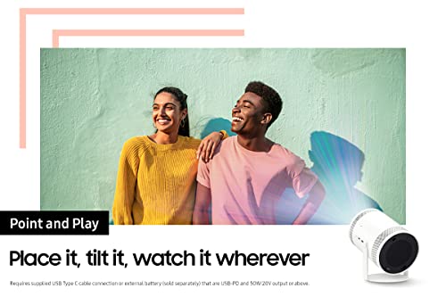 Samsung 30" - 100" The Freestyle Fhd Hdr Smart Portable Projector For Indoor And Outdoor Home Theater, Big Screen Experience With Premium 360 Sound W/ Alexa Built-In (Sp-Lsp3Blaxza, Latest Model) #TOP4