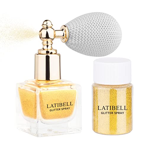 Latibell Body Glitter Spray, Gold Glitter Spray For Hair And Body, Glitter Body Spray Cosmetic Shimmer Makeup Glitter For Rave Hair Body Face Clothes Nail Art Craft Design - With 1 Jar Of Refills #TOP5