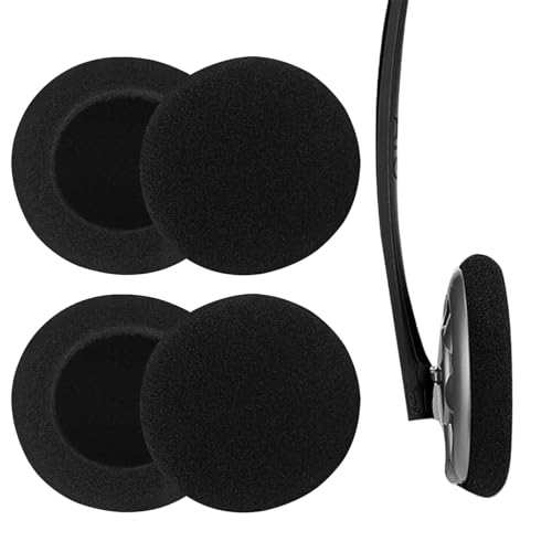 4 Piezas Almohadillas para Auriculares, Almohadillas de Espuma, Almohadillas de Repuesto Negras de 50 mm, Fundas de Tela Flexibles para Auriculares de Audio (Negro)