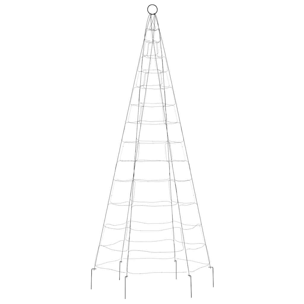 LED-Weihnachtsbaum für Fahnenmast, 200 LEDs Warmweiß, 180 cm Höhe, 8 Lichteffekte, IP44 Outdoor Weihnachtsbeleuchtung für Garten und Terrasse