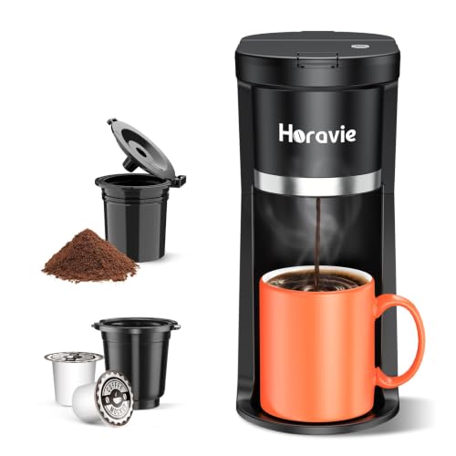 Image of Small Single Serve Coffee Maker, One Cup Coffee Machine for K-Cup & Grounds