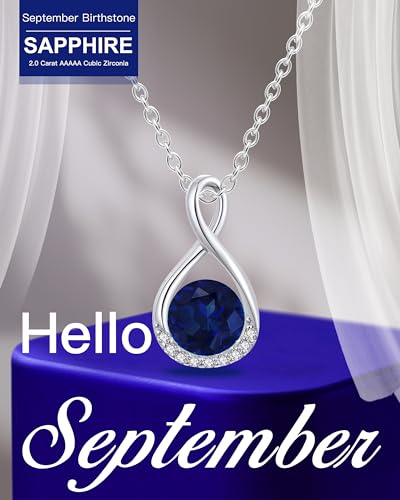Genuine Birthstone Infinity Necklace for Women, Birthday Gifts for Her, Minimalism Style Jewelry for Everyday Wear2