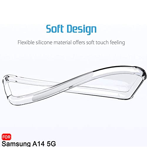 Image of TheGiftKart Transparent Crystal Clear Back Cover Case for Samsung Galaxy A14 4G / A14 5G | Shockproof Soft TPU Case | Cushioned Edges for Ultimate Protection Back Cover Case (TPU, Transparent)