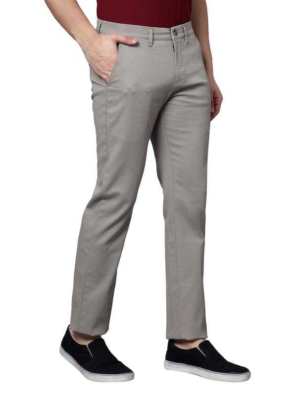 Image of Cantabil Black Solid Non Pleated Regular Fit Mid Rise Formal Trouser for Men | Formal Pants for Men | Formal Wear Regular Fit Trouser for Men (P MTRC00086)