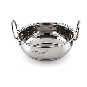 neelam - CIBK014P Stainless Steel 14 22G Induction Bottom Kadai, 2500 ml, Silver