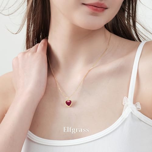 Heart Pendant Necklace for Women S925 Sterling Silver Natural Agate Jewelry Gift for Her Anniversary Valentine's Day3