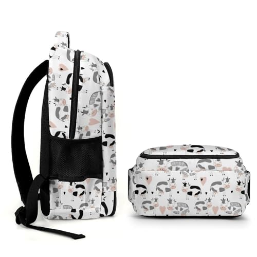 Sac à dos randonnée et camping au motif de vache mignonne en taille unique avec poches