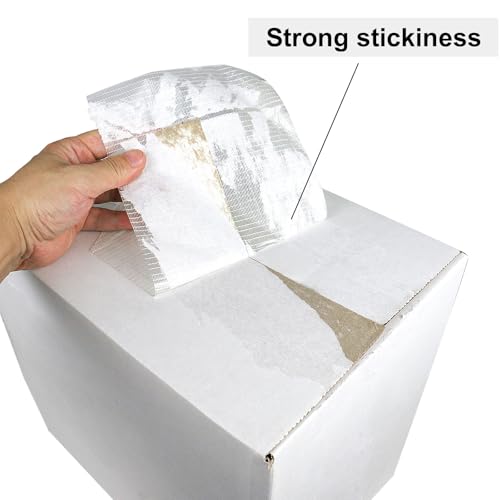 Image of BOMEI PACK Wide Fiber Reinforced Packing Tape 6 inch, Clear Heavy Duty Bi Directional Filament Strapping Tape 6Inch x 55yds 6.7Mil