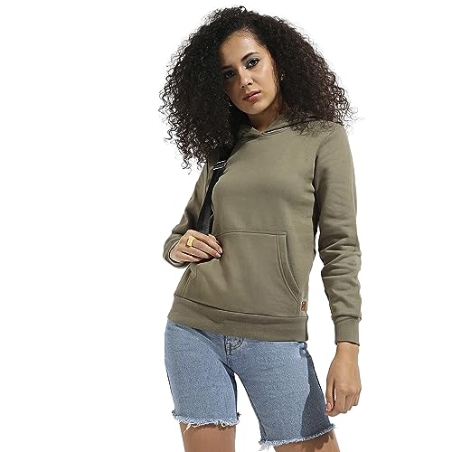 Image of PINACOLADA Women's Pullover Hoodie with Kangaroo Pockets for Casual Wear | Hooded Neck | Long Sleeve | Drawstring Closure | Cotton Sweatshirt Crafted with Comfort Fit for Everyday Wear