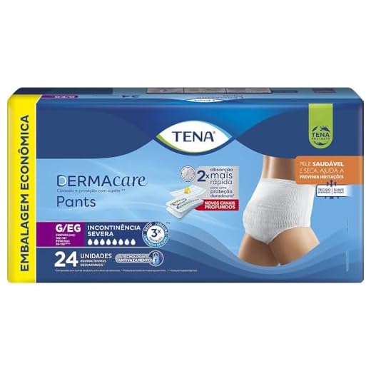 Tena Pants Dermacare, Roupa Íntima para Incontinência Urinária, G/EG - 24 unidades