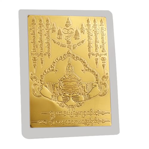 Image of Generisch Buddha Gold Card, Gold Thai Amulet, Thai Buddha Charm Amulet Card, Lucky Sign Scripture Runes, Collectible Necklace, Religious for Health Property, Siehe Beschreibung, See description, See