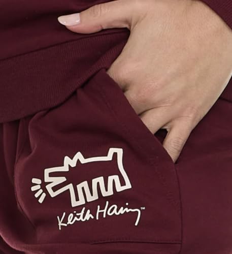 Keith Haring Women's 2 Piece Super Soft Luxurious Fleece Lounge Pajama Set, Long Sleeve Crew and Jogger4