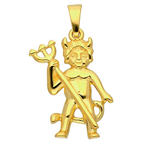 Preisvergleich Produktbild Damen Goldschmuck 333 Gold Anhänger Teufel
