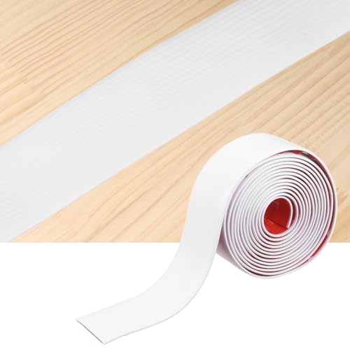 Tiras de transición para piso autoadhesivas en relieve blanco vinilo 2