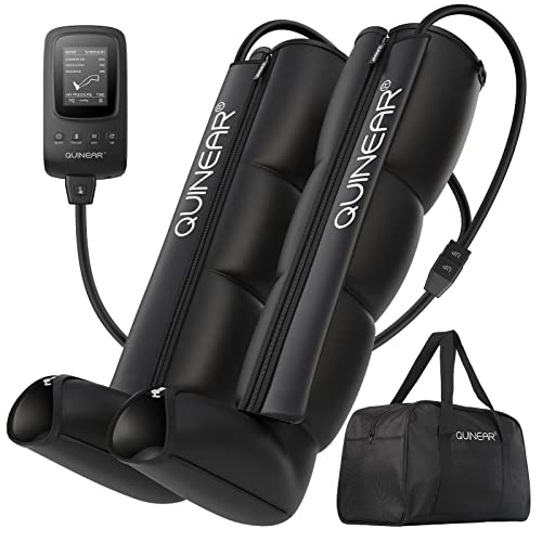 QUINEAR Air Compression Recovery System, Professional Sequential Device for Massage Therapy, Foot and Leg Recovery Boots to Improve Circulation for Athletes (Medium)