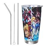 機動戦士ガンダム 車載用 マグカップ コーヒーカップ 600ml保温保冷カップ ストローと蓋付き 大容量 持ち運びに便利 そのまま飲める 可愛くておしゃれ アウトドア 釣り キャンプなどにも最適 Straw Three-piece Set