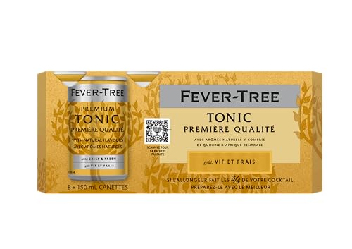Image of Fever-Tree Tonic Water - Premium Mixer - Refreshing Beverage for Cocktails & Mocktails. Naturally Sourced Ingredients, No Artificial Sweeteners or Colors - 5.1 Fl Oz Cans - Pack of 16