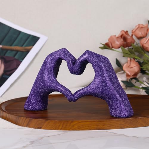 Estatua de Mano en Forma de Corazón Morado miniatura 3