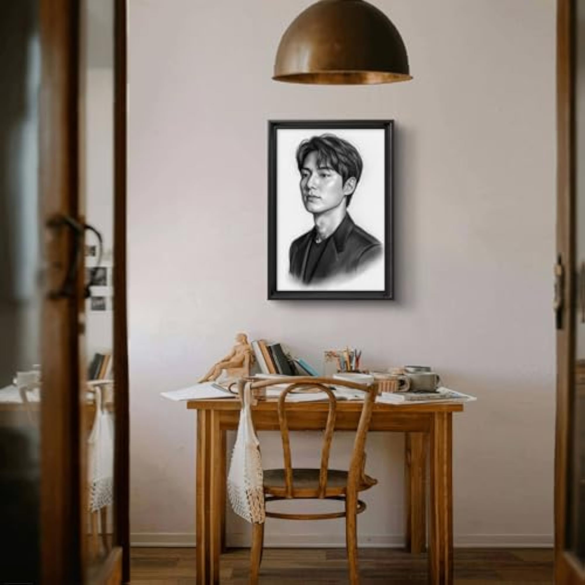 Personalized Digital Handmade Drawing, Framed Wall Art