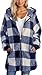 Fleece Jacket Women 2024 Casual Hooded Sherpa Jacket Oversized Flannel Jacket Full Zip Cardigan Winter Coats (7,M)
