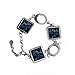 DIYthinker Score numérique Illustration Décimal Bleu de la Science et de la Technologie de Forme carrée Bracelet en métal Amour Cadeaux Bijoux avec décoration de la chaîne