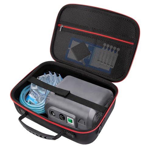 Carrying Case for Portable Nebulizer High-Capacity Hmedical Bag for Travel Suitable for Storage Nebulizer Accessories Inhaler Carrying Case for Men and Women Medical Case (Bag Only) (RED)