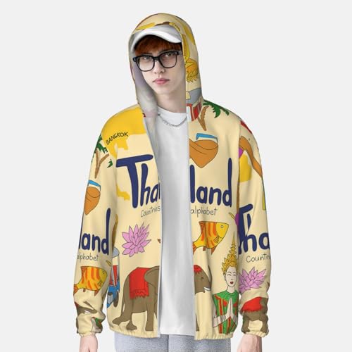 Sudadera protección solar ligera con capucha y estampado tailandés running 2