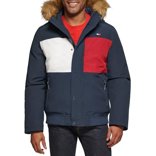 Image of Tommy Hilfiger Men's Arctic Cloth Quilted Snorkel Bomber Jacket (Standard and Big & Tall)