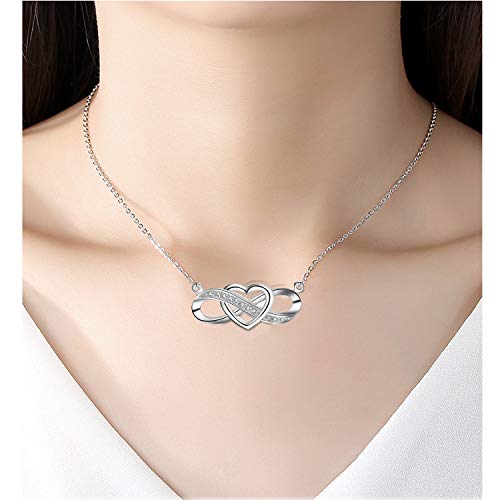 Collar de corazón infinito de plata de ley como símbolo de amor eterno 5