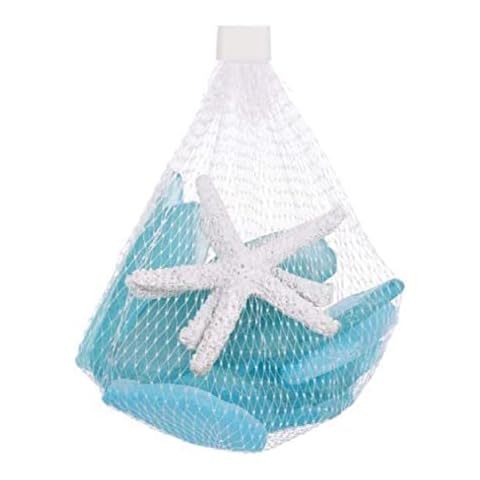 Sea Glass Cobalt Seaglass Pieces Flat Frosted Sea Glass with Starfish Crushed Glass Vase Filler for Beach Wedding Party Decor or Home Decor Cover