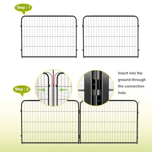 Image of BestPet Dog Playpen 24 Inch 16 Panels Heavy Duty Metal Pet Exercise Pen Indoor Outdoor Fence Panels Anti-Skid Expandable Design